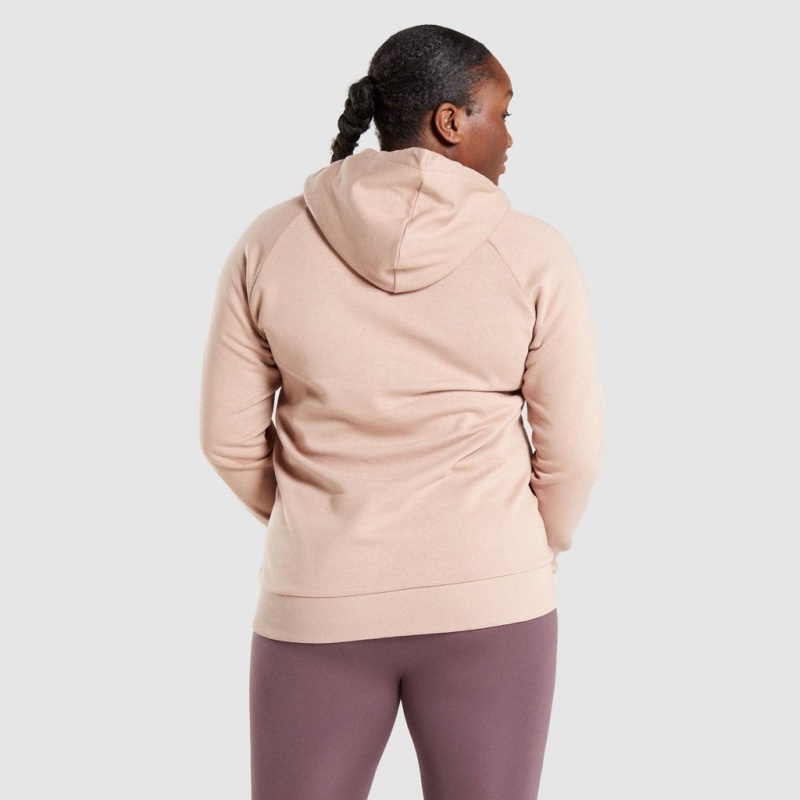 Sudadera con Capucha Gymshark Entrenamiento Zip Up Taupe | 57BYIUVRL