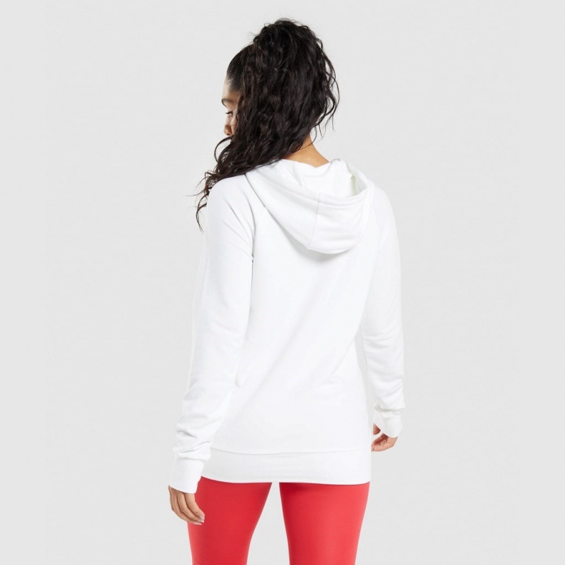 Sudadera con Capucha Gymshark Entrenamiento Blancas | 01ELBOPAG