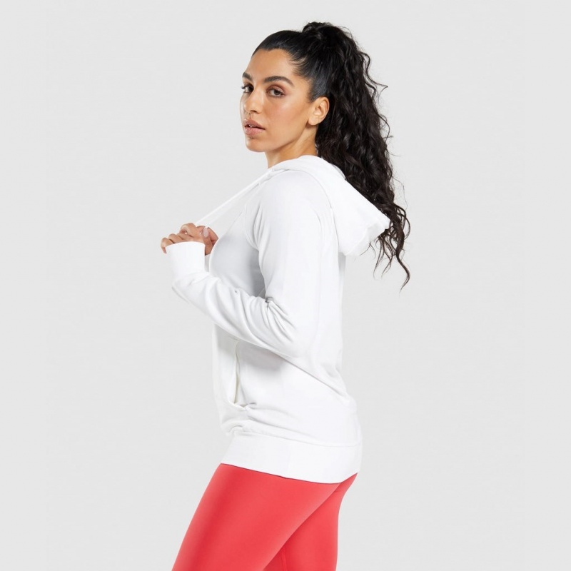 Sudadera con Capucha Gymshark Entrenamiento Blancas | 01ELBOPAG