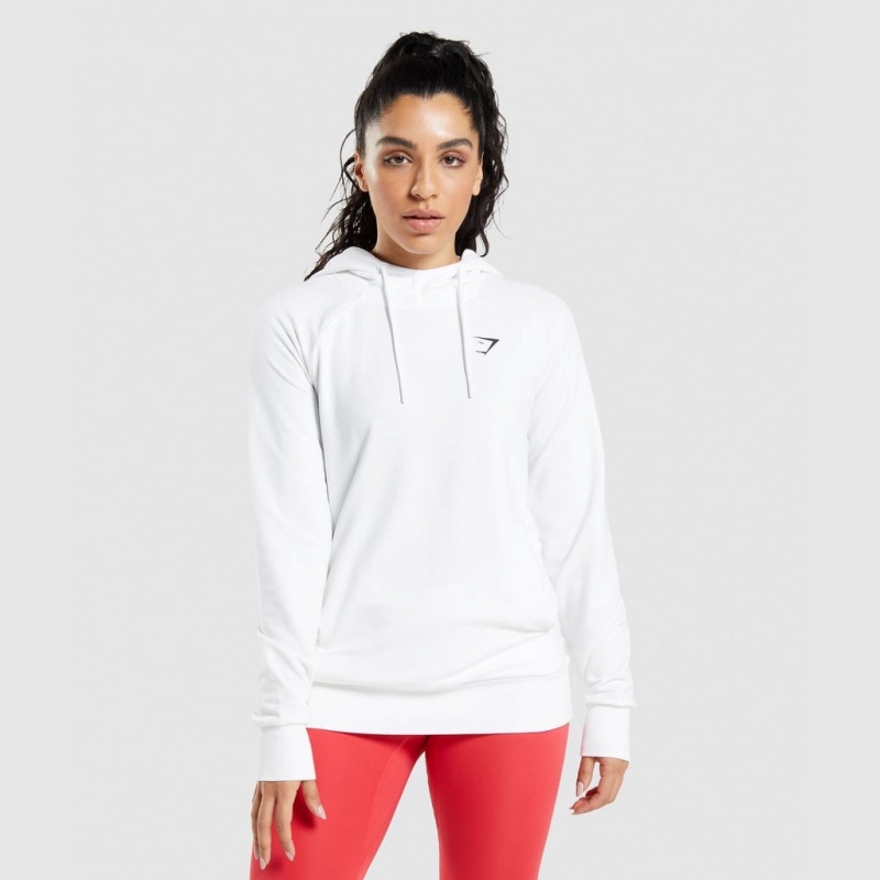 Sudadera con Capucha Gymshark Entrenamiento Blancas | 01ELBOPAG