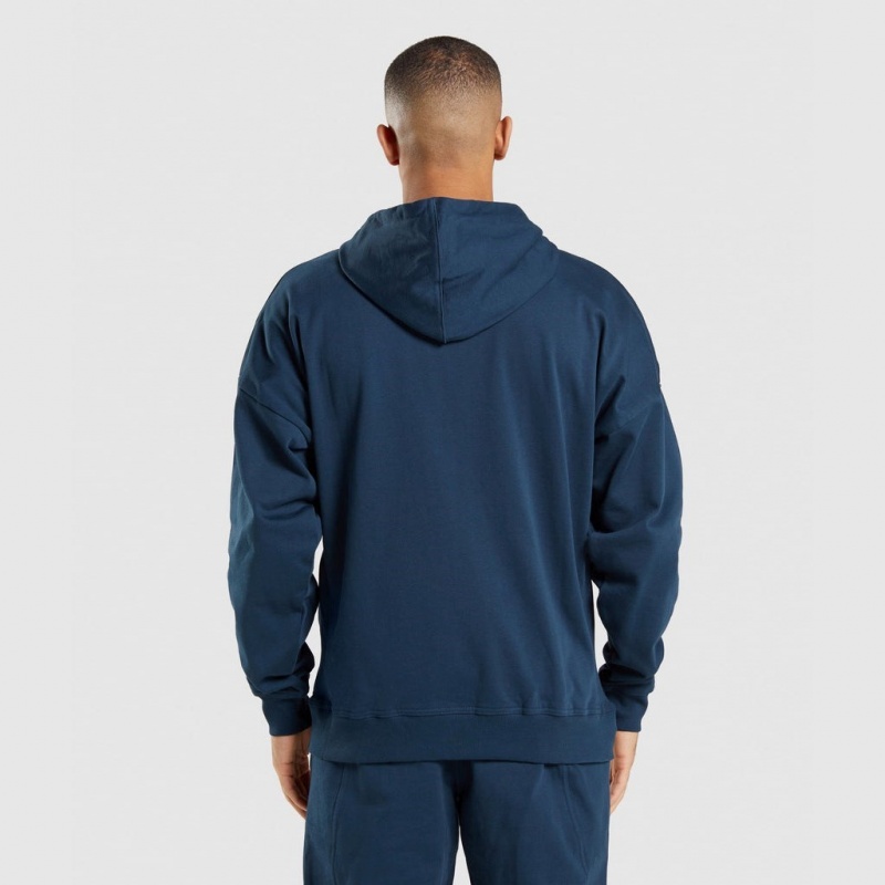 Sudadera con Capucha Gymshark Essential Oversized Zip Up Azul Marino | 41WOSAKUH