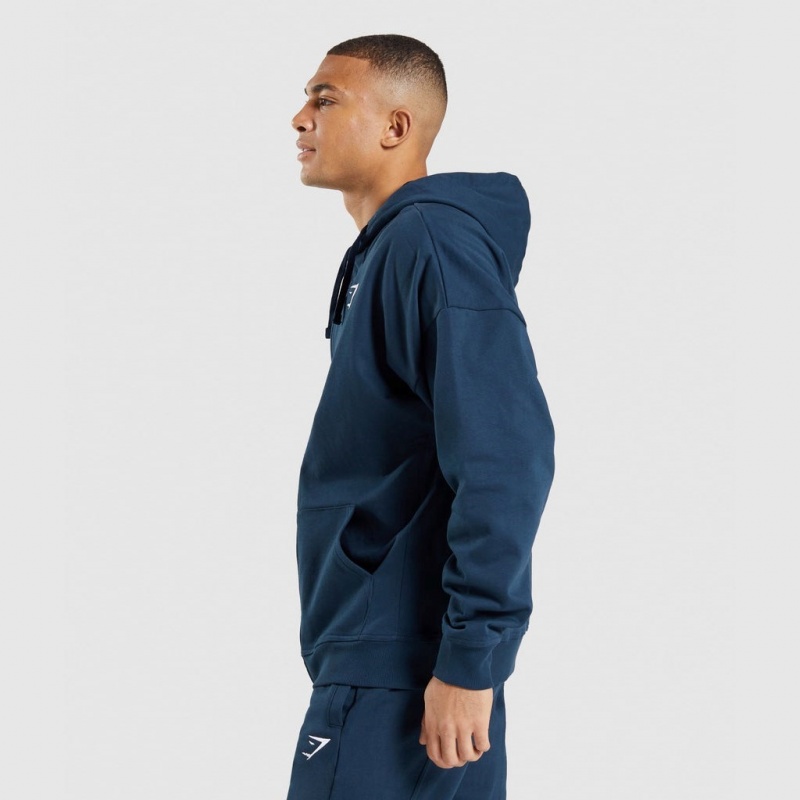 Sudadera con Capucha Gymshark Essential Oversized Zip Up Azul Marino | 41WOSAKUH