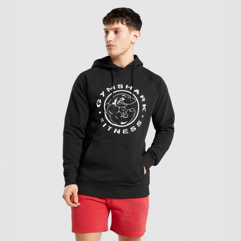 Sudadera con Capucha Gymshark Legacy Negras Blancas | 31AQITRLY