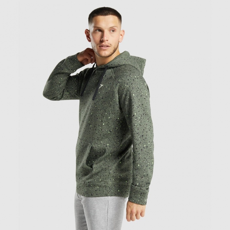 Sudadera con Capucha Gymshark Micro Print Verde | 82WIUKBQV