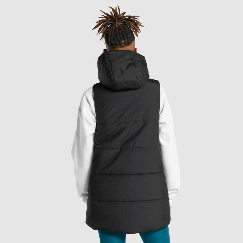 Sudadera con Capucha Gymshark Oversized Longline Gilet Negras | 12XNMZRIK