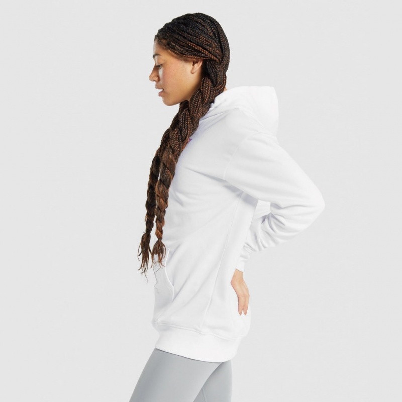 Sudadera con Capucha Gymshark Pre-Workout Estampadas Blancas | 46ECFHSOU