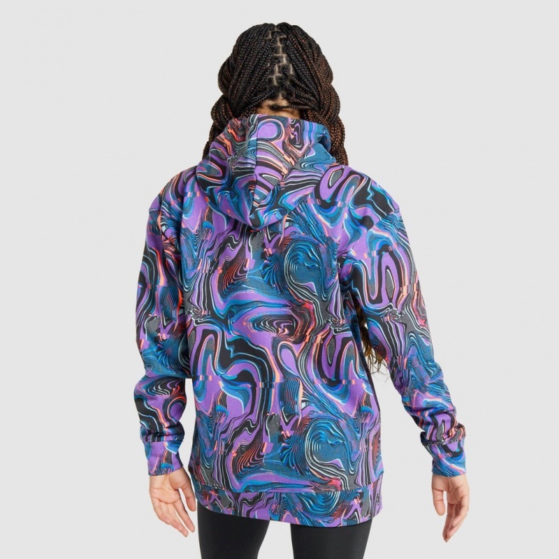 Sudadera con Capucha Gymshark Pre-Workout Estampadas Moradas | 09ISWGAEK