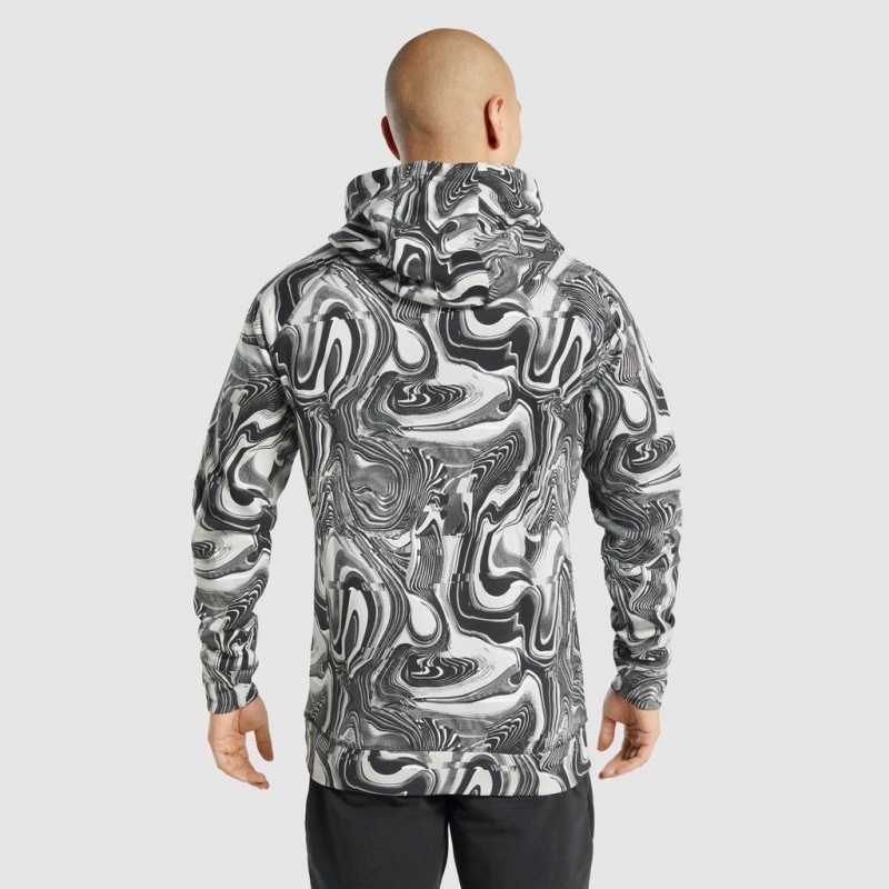 Sudadera con Capucha Gymshark Pre Workout Blancas Negras | 35IQNAOUD