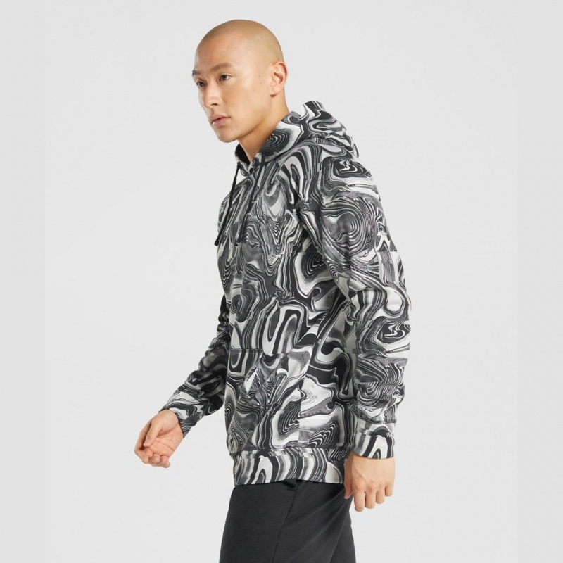 Sudadera con Capucha Gymshark Pre Workout Blancas Negras | 35IQNAOUD