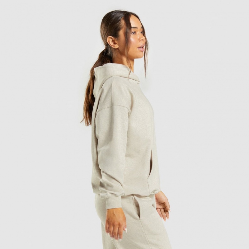 Sudadera con Capucha Gymshark Rest Day Sweats Beige | 47GURFAEM