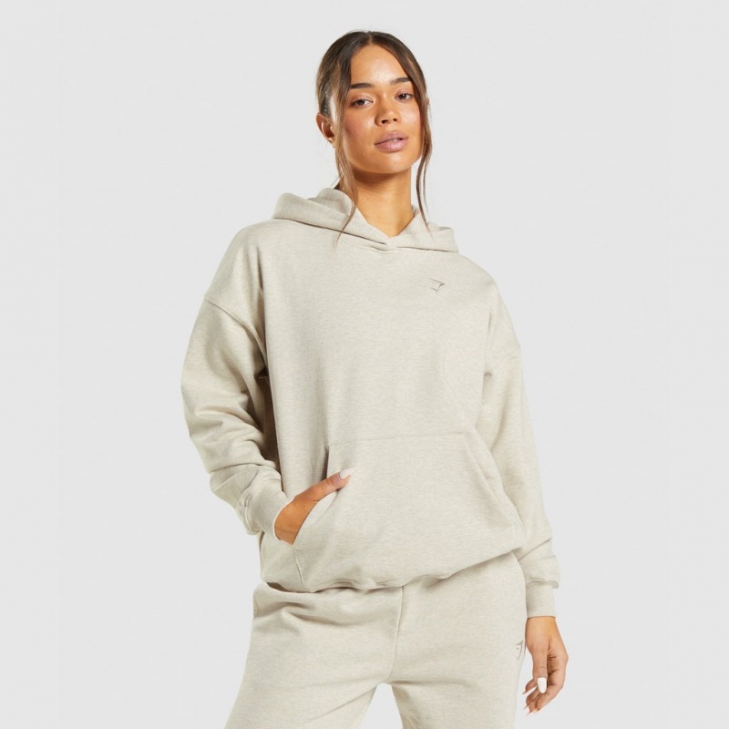 Sudadera con Capucha Gymshark Rest Day Sweats Beige | 47GURFAEM