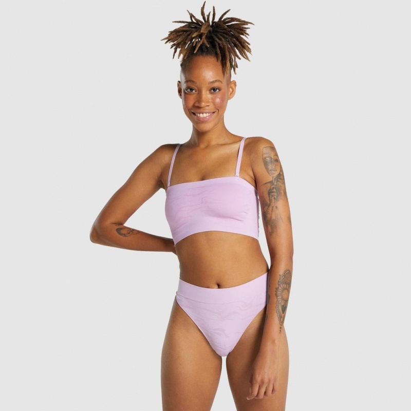 Sujetador Bandeau Gymshark Seamless Bandeau Rosas Claro | 31FSWZKAN