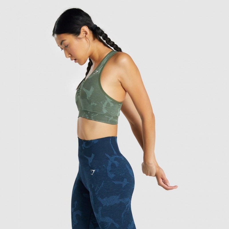 Sujetador Deportivo Gymshark Adapt Camo Seamless Racer Back Savanna | 57YTHDSPG