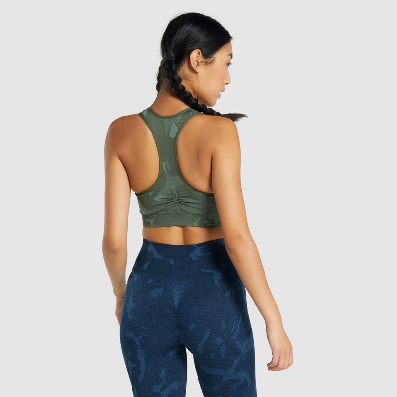 Sujetador Deportivo Gymshark Adapt Camo Seamless Racer Back Savanna | 57YTHDSPG