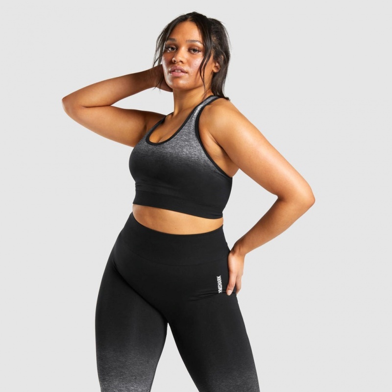 Sujetador Deportivo Gymshark Adapt Ombre Seamless Negras Negras | 73OVCMEFZ