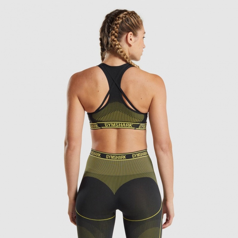 Sujetador Deportivo Gymshark Apex Seamless Negras Amarillo | 48YAKSTRC