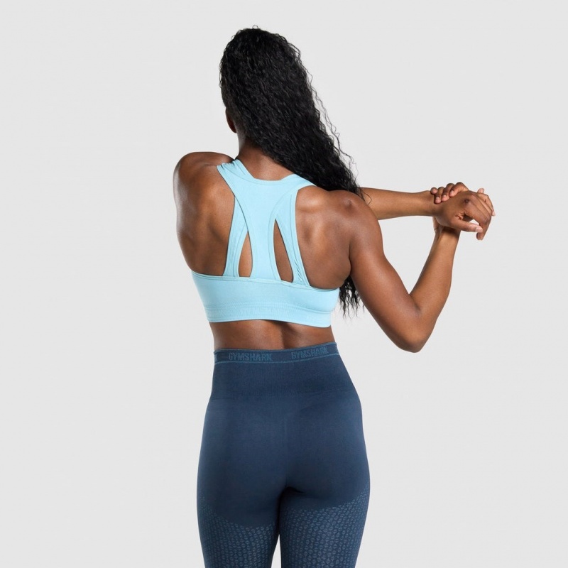 Sujetador Deportivo Gymshark Apex Seamless Azules Claro | 57GQUKTAS
