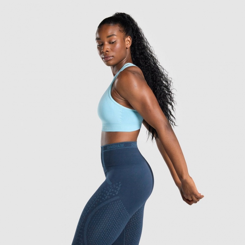 Sujetador Deportivo Gymshark Apex Seamless Azules Claro | 57GQUKTAS