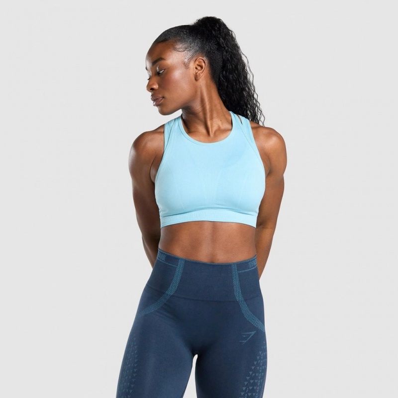 Sujetador Deportivo Gymshark Apex Seamless Azules Claro | 57GQUKTAS