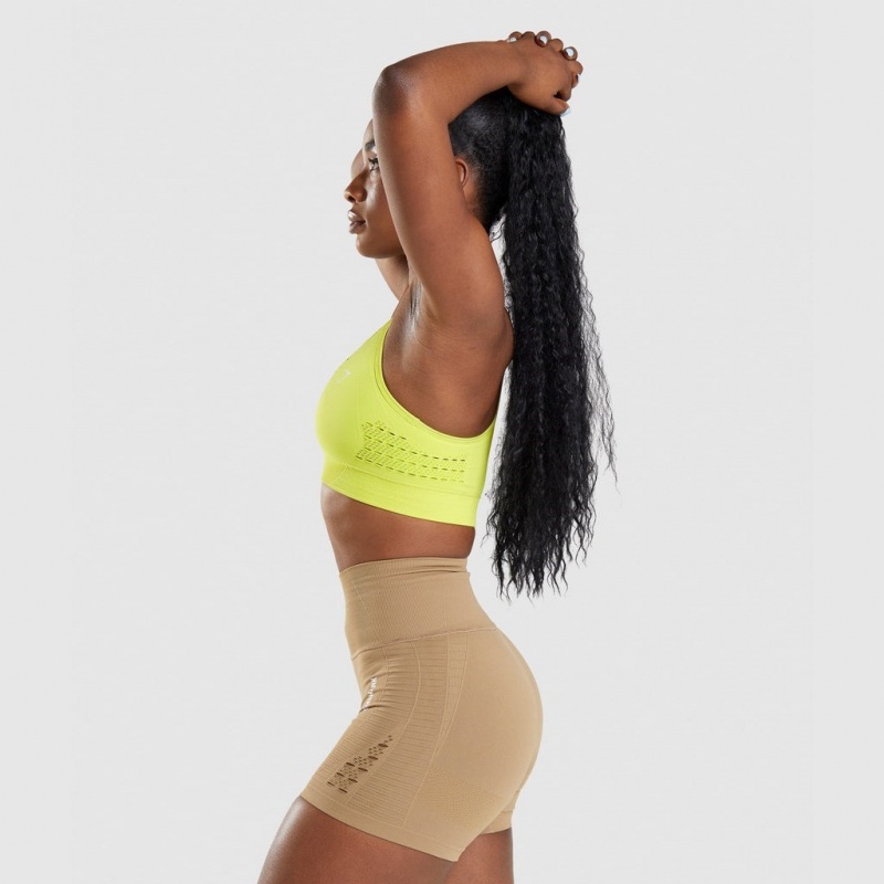 Sujetador Deportivo Gymshark Energy Seamless Amarillo | 65HFYPVXU