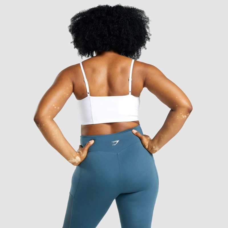 Sujetador Deportivo Gymshark Entrenamiento Bandeau Blancas | 05ATJDLOZ