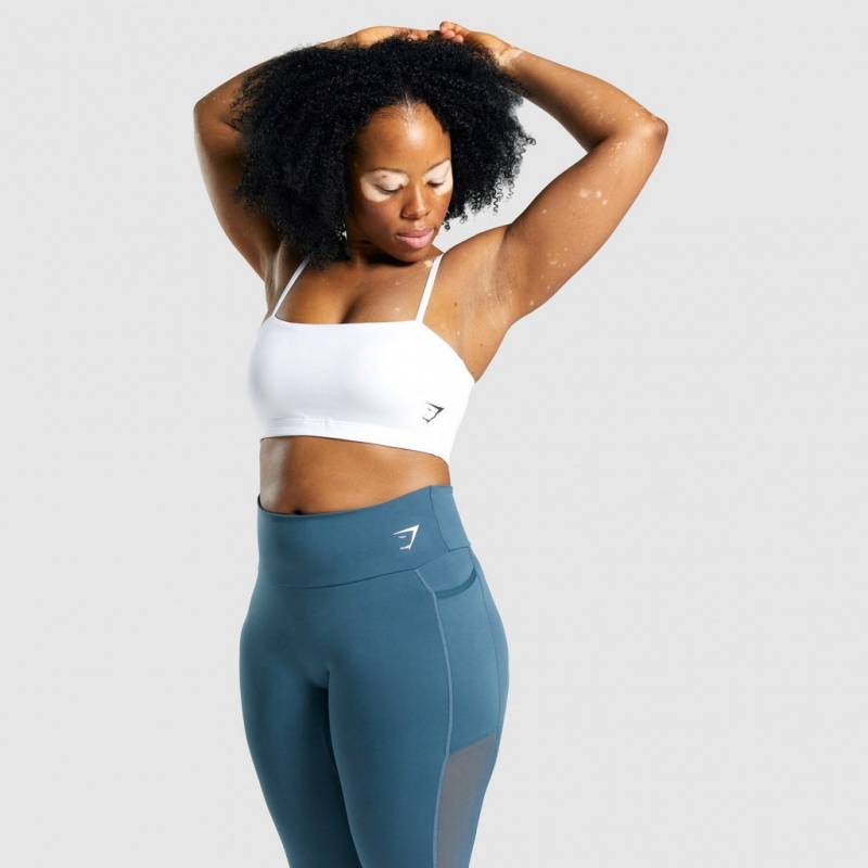 Sujetador Deportivo Gymshark Entrenamiento Bandeau Blancas | 05ATJDLOZ