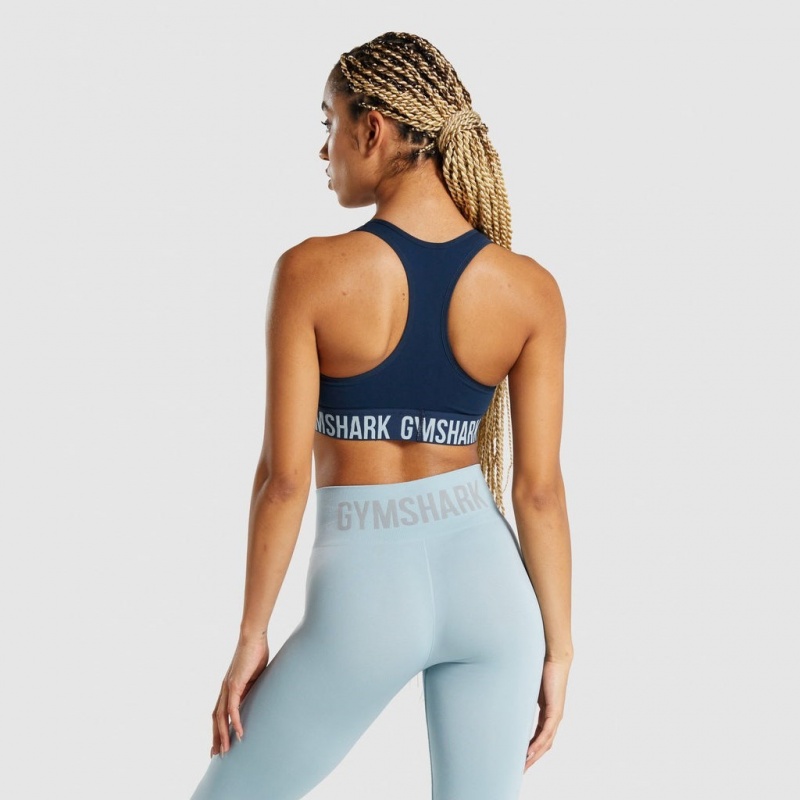 Sujetador Deportivo Gymshark Fit Seamless Azul Marino | 92SEJQGKU