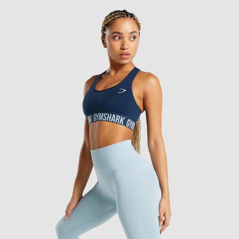 Sujetador Deportivo Gymshark Fit Seamless Azul Marino | 92SEJQGKU