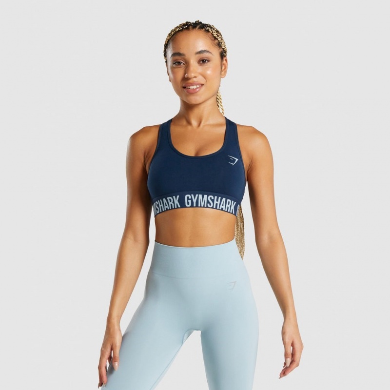 Sujetador Deportivo Gymshark Fit Seamless Azul Marino | 92SEJQGKU