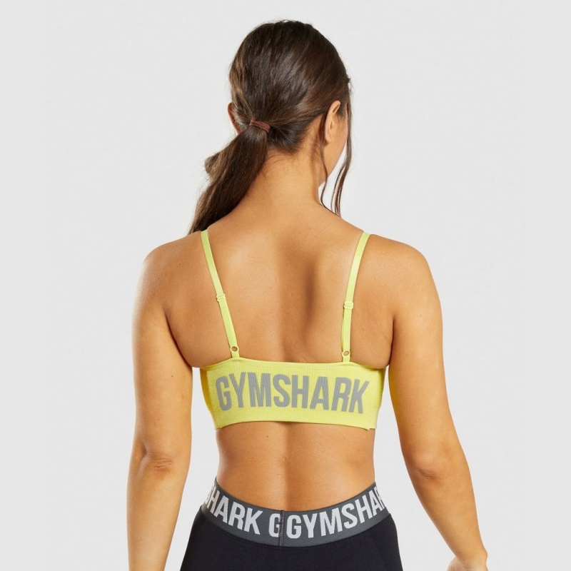 Sujetador Deportivo Gymshark Flex Tiras Amarillo | 87RGSXEKD