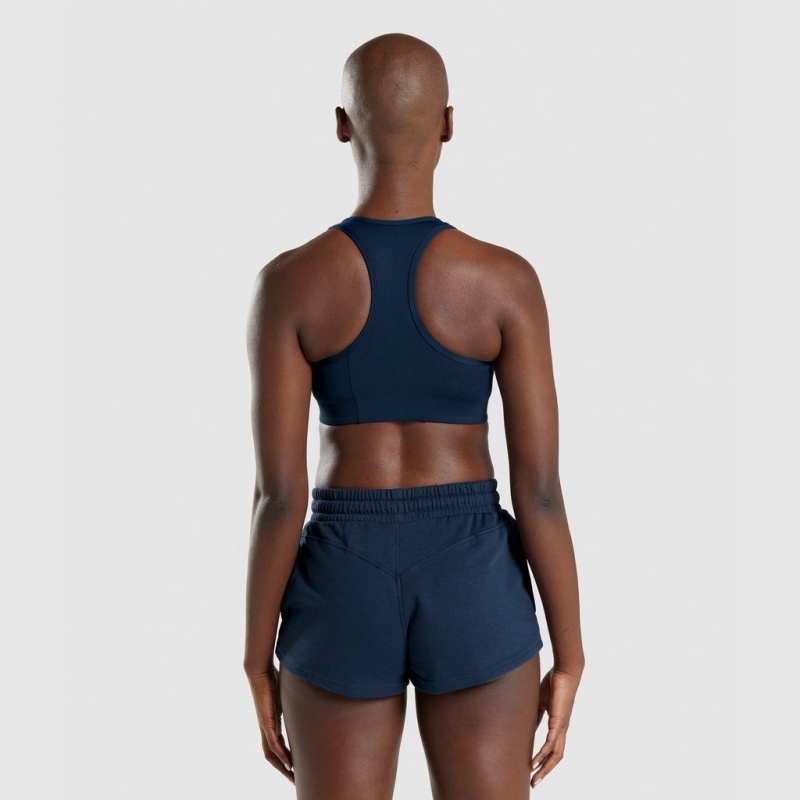 Sujetador Deportivo Gymshark Legacy Estampadas Azul Marino | 04WGXPOIT
