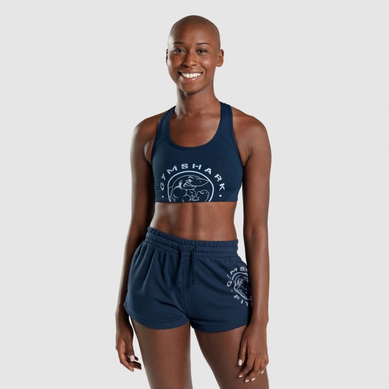 Sujetador Deportivo Gymshark Legacy Estampadas Azul Marino | 04WGXPOIT