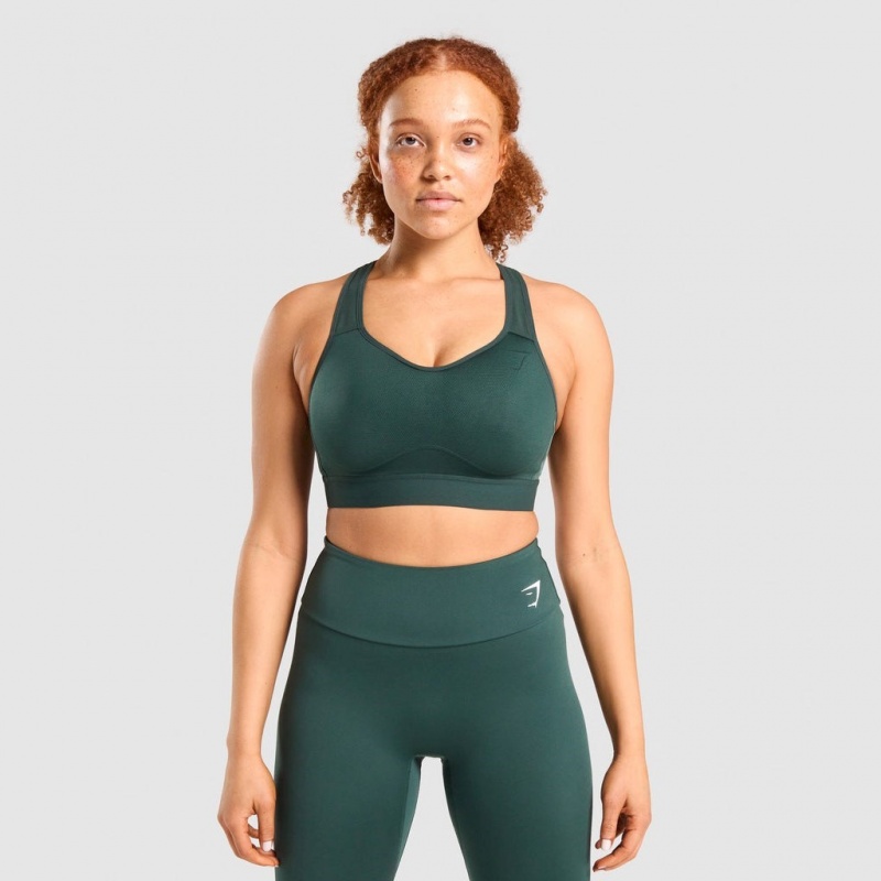 Sujetador Deportivo Gymshark Ligeros High Support Entrenamiento Verde Oscuro | 03GPSCIKM