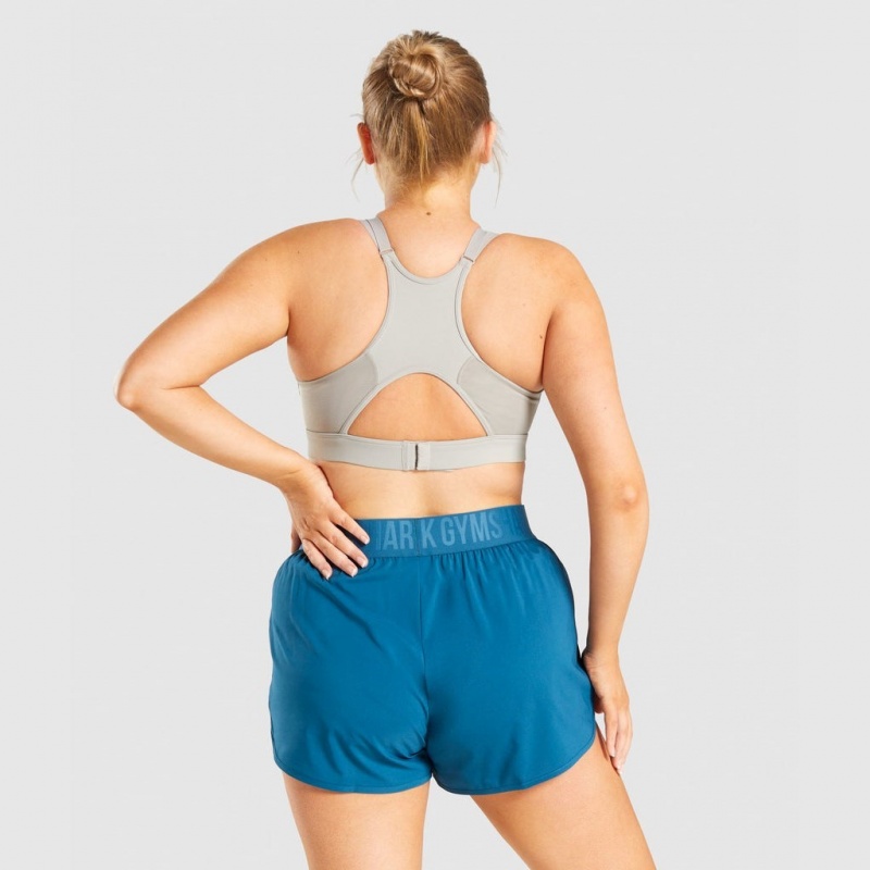 Sujetador Deportivo Gymshark Mesh Neckline Entrenamiento Gris | 23SDWCXTU