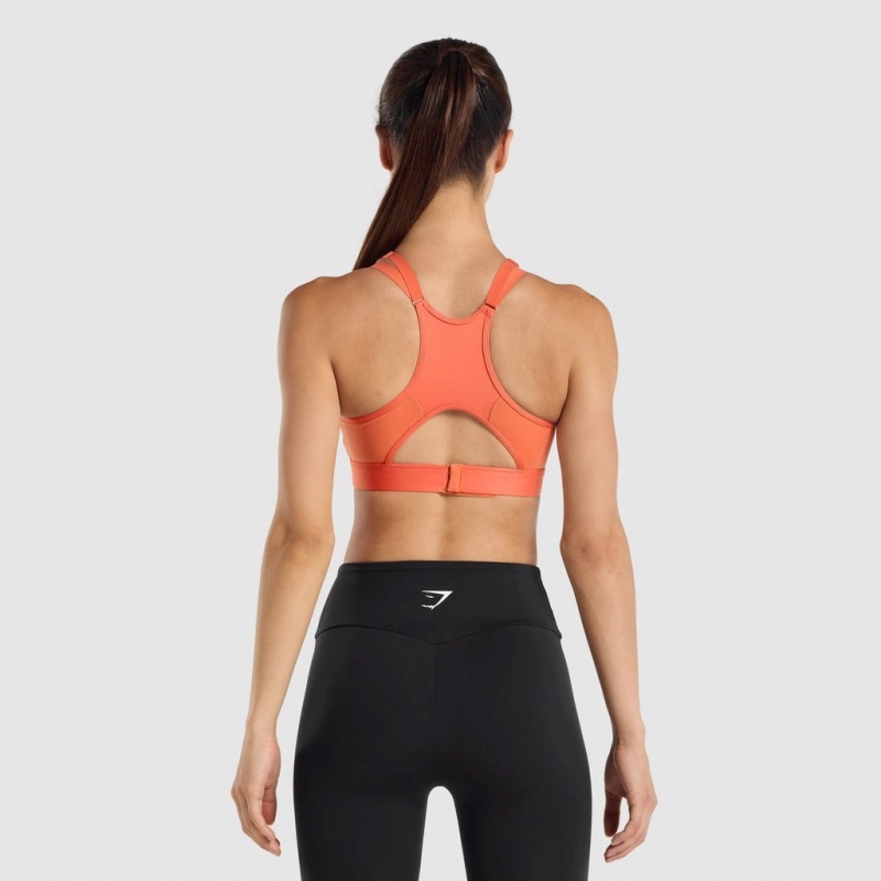 Sujetador Deportivo Gymshark Mesh Neckline Entrenamiento Naranjas | 06YTUJFKG