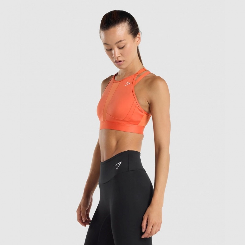 Sujetador Deportivo Gymshark Mesh Neckline Entrenamiento Naranjas | 06YTUJFKG