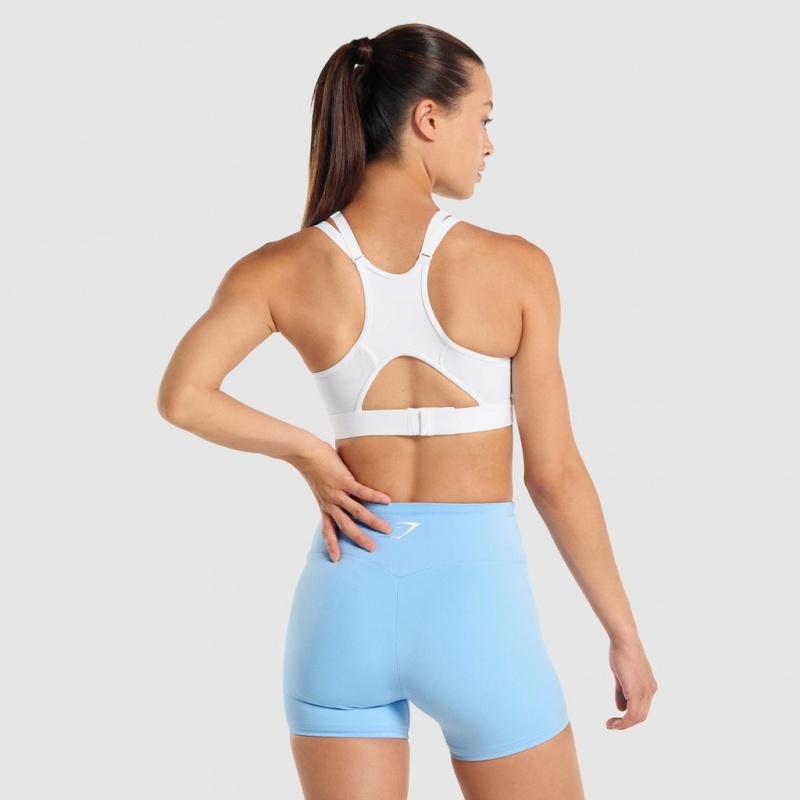 Sujetador Deportivo Gymshark Mesh Neckline Entrenamiento Blancas | 16IQFVNLP