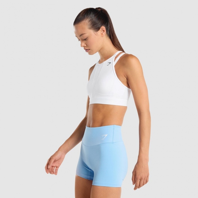 Sujetador Deportivo Gymshark Mesh Neckline Entrenamiento Blancas | 16IQFVNLP