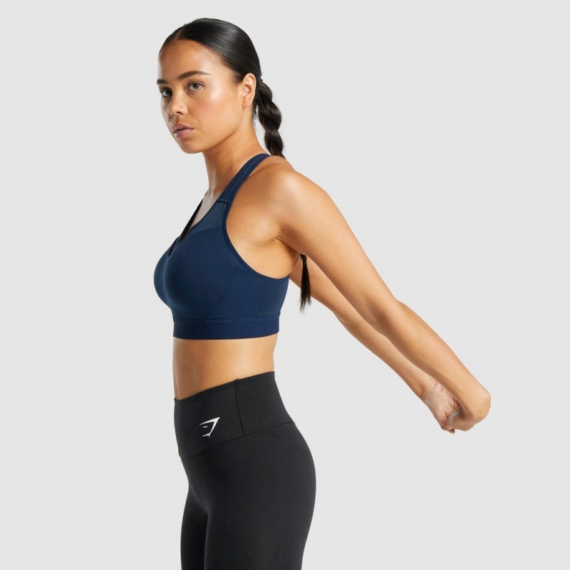 Sujetador Deportivo Gymshark Open Back Entrenamiento Azul Marino | 97PJGKUFR