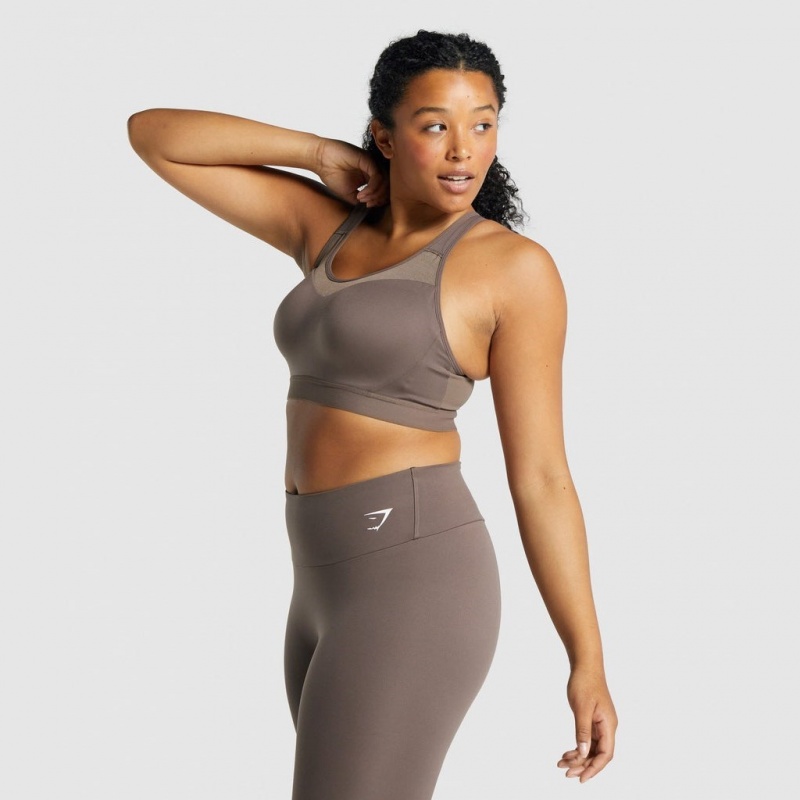 Sujetador Deportivo Gymshark Open Back Entrenamiento Marrones | 43OEZRGBX
