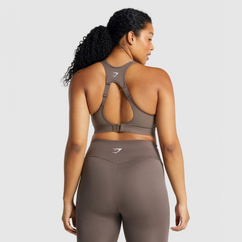 Sujetador Deportivo Gymshark Open Back Entrenamiento Marrones | 43OEZRGBX
