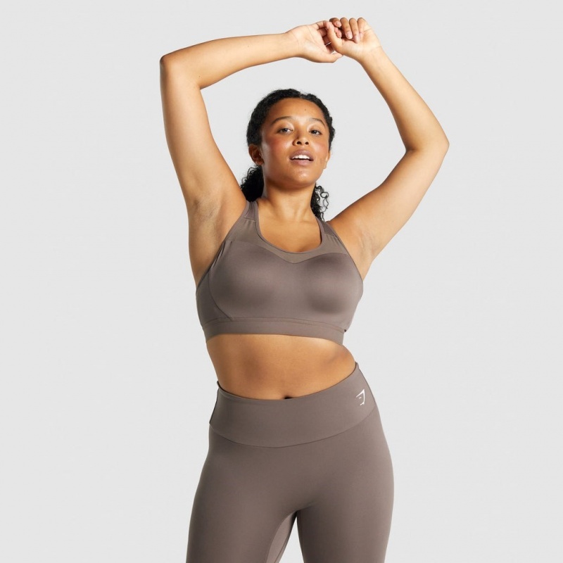 Sujetador Deportivo Gymshark Open Back Entrenamiento Marrones | 43OEZRGBX