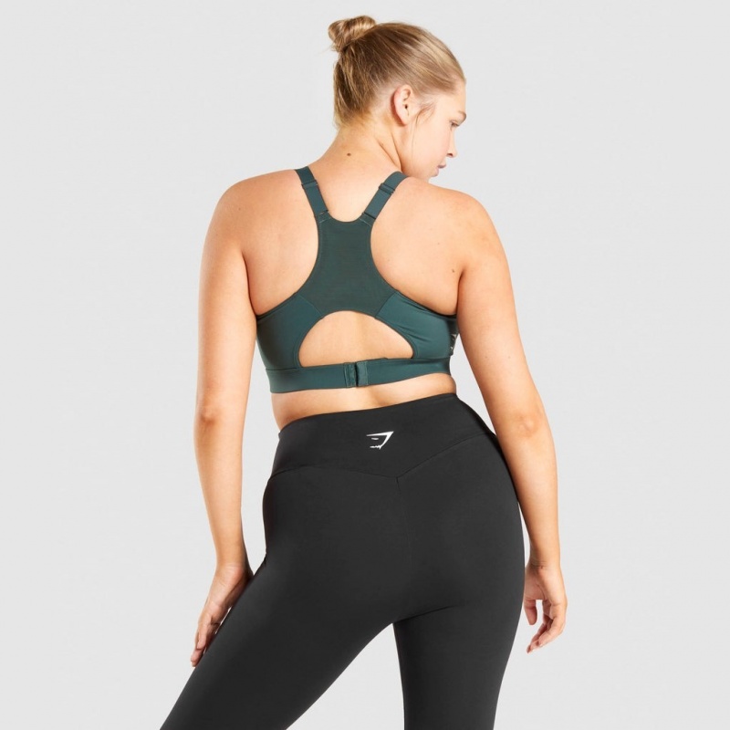 Sujetador Deportivo Gymshark Racer Back Entrenamiento Verde Oscuro | 01JNGZPSW