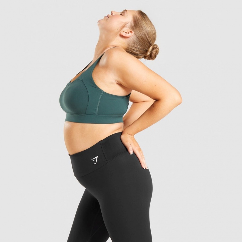Sujetador Deportivo Gymshark Racer Back Entrenamiento Verde Oscuro | 01JNGZPSW