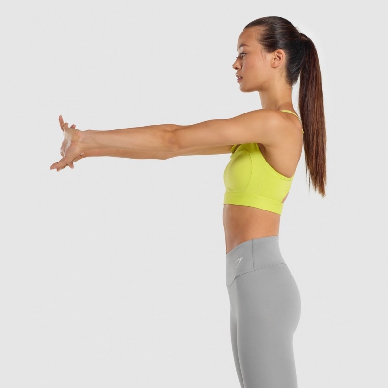 Sujetador Deportivo Gymshark Racer Back Entrenamiento Amarillo | 08WJYLMGH
