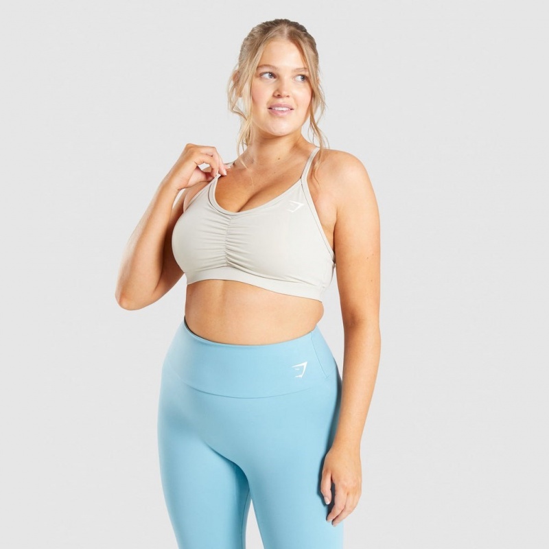 Sujetador Deportivo Gymshark Ruched Entrenamiento Gris | 13NKBZUYD