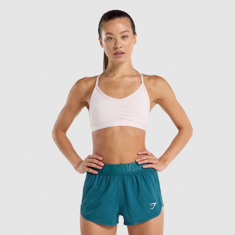 Sujetador Deportivo Gymshark Ruched Entrenamiento Creme | 08ASCEWOQ