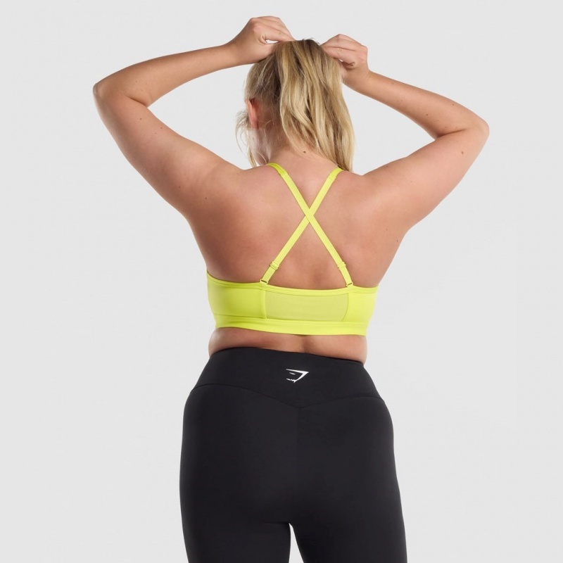 Sujetador Deportivo Gymshark Ruched Entrenamiento Amarillo | 20IWRMFYN