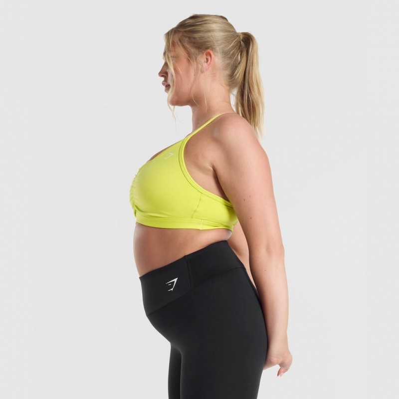 Sujetador Deportivo Gymshark Ruched Entrenamiento Amarillo | 20IWRMFYN