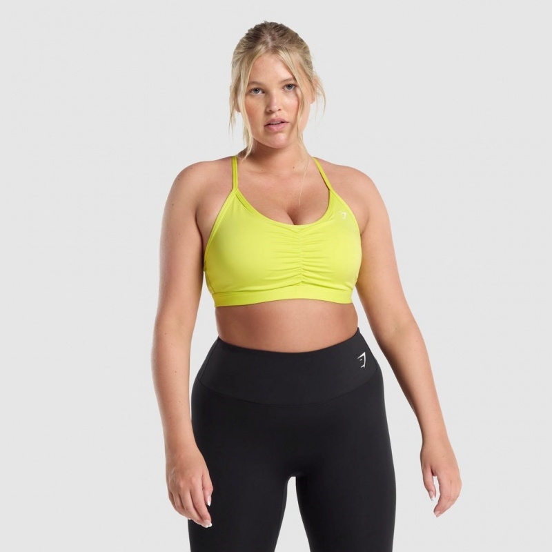 Sujetador Deportivo Gymshark Ruched Entrenamiento Amarillo | 20IWRMFYN